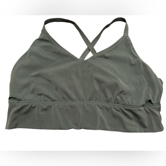 aerie OFFLINE By Real Me Strappy Back Sports Bra Olive Green Size XXL - Picture 3 of 8